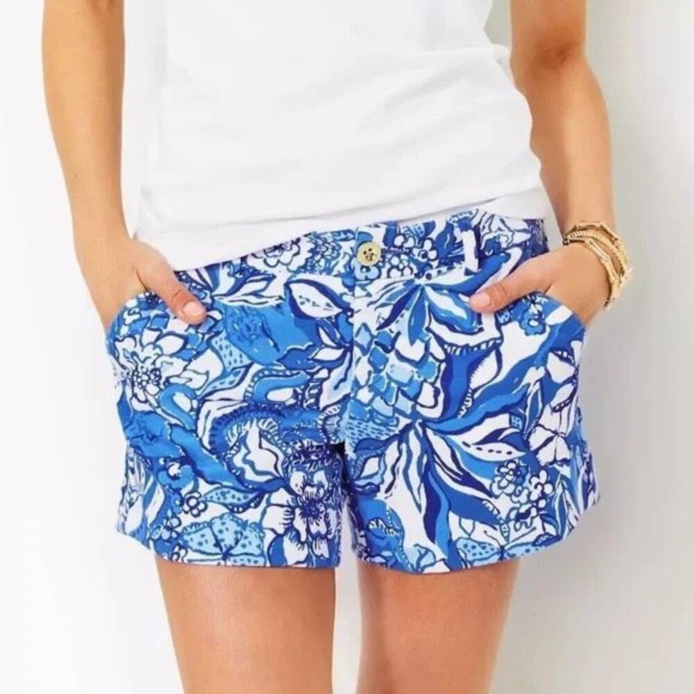 Lilly Pulitzer Blue Floral Women's Shorts